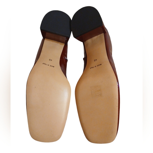 Italian Patent Burgundy Knee High Block Heel Boots Women’s size … - Picture 12 of 14